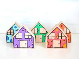 Confetti houses (set of 5)
