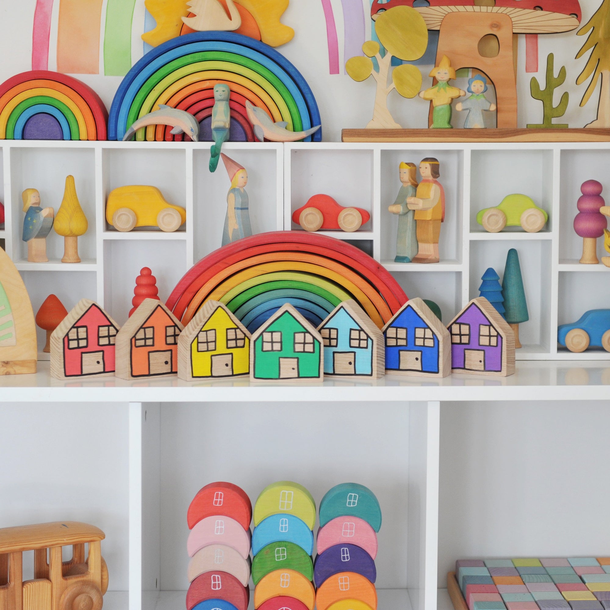 MINI rainbow houses - set of 7