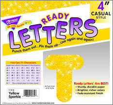 Ready Letters- 4 inch (10cm) Casual Yellow Sparkle