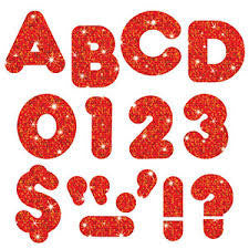 Ready Letters- 3 inch (7.5cm) Casual Red Sparkle