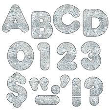 Ready Letters 3 inch (7.5cm) Casual Silver Sparkle